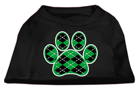 Argyle Paw Green Screen Print Shirt Black XS